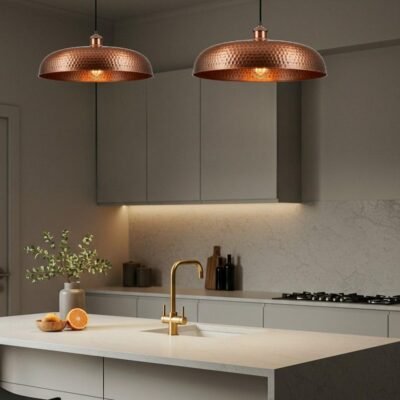 Hammered Copper Pendant Light: Handmade Moroccan Dome Lamp