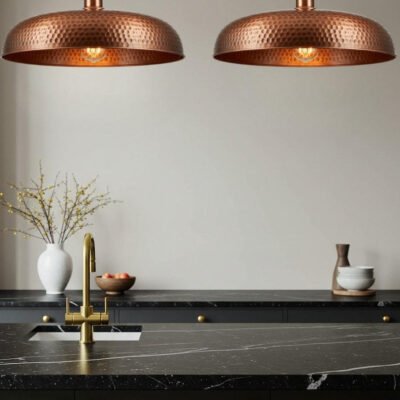 Hammered Copper Pendant Light: Handmade Moroccan Dome Lamp