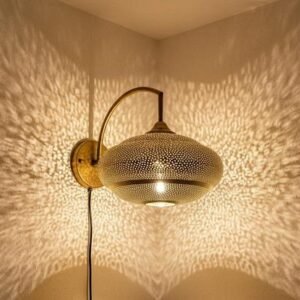 Round Moroccan Brass Shadow Wall Sconce