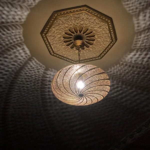 Swirl Pattern Ceiling Lamp Moroccan Entryway Light