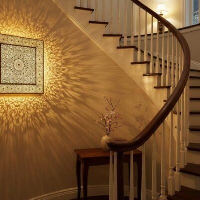 Handmade Moroccan Brass Wall Sconce, Geometric Light Fixture