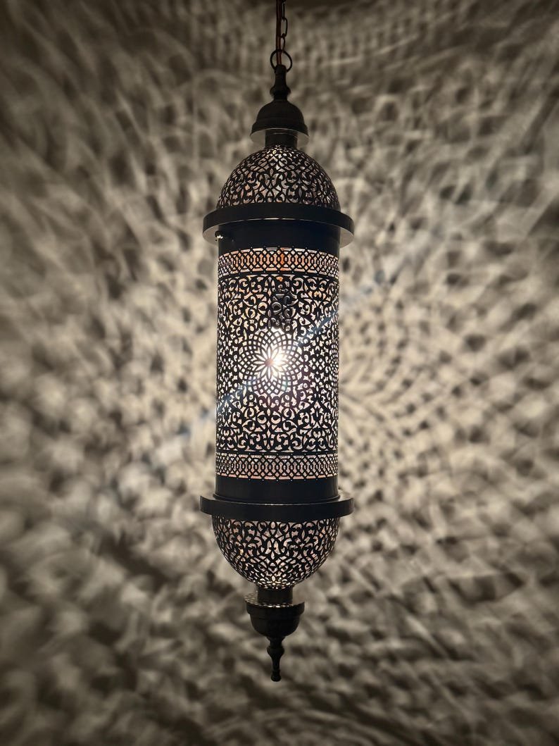Tall Filigree Shadow Light for Entryway, Stairwell or Living Room ​