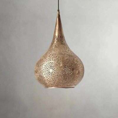 Gold Moroccan Pendant Light β Handmade Brass Teardrop Hanging Lamp Shade Gold Moroccan Pendant Light β Handmade Brass Teardrop Hanging Lamp Shade