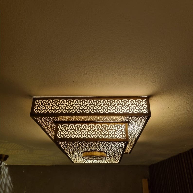 Handmade Moroccan Brass ceiling Lamp: Lighting Decor | US Duty-Free