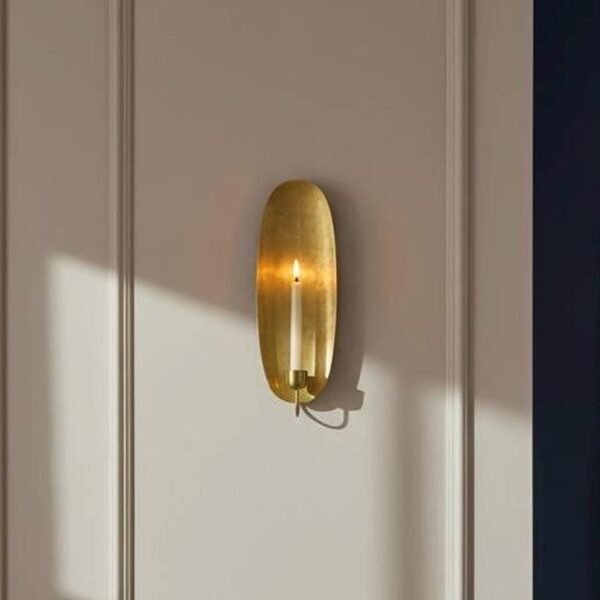 Modern Rustic Brass Wall Candle Sconce