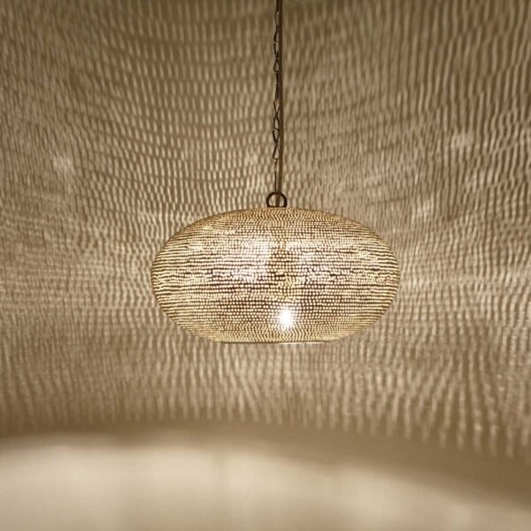 Oval Moroccan Brass Pendant Light