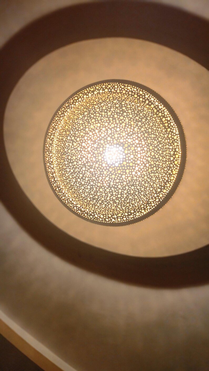 Handmade Moroccan Brass Pendant Light – Spherical Marrakesh Ceiling Lamp, Moroccan Chandelier, Arabian Lighting