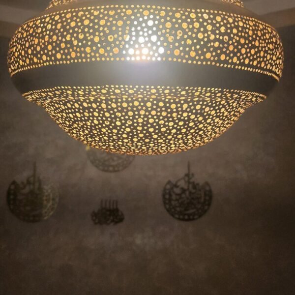 Layered Moroccan Brass Globe Pendant