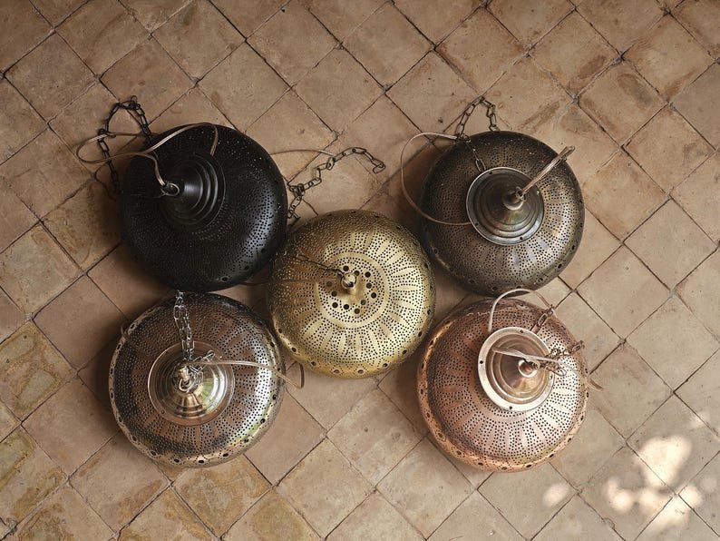 Moroccan brass pendant light