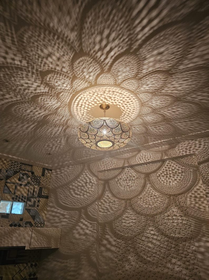 Moroccan brass pendant light