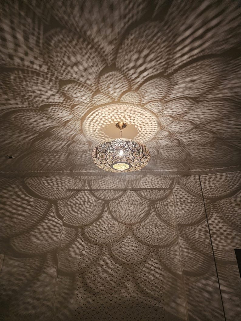 Moroccan brass pendant light