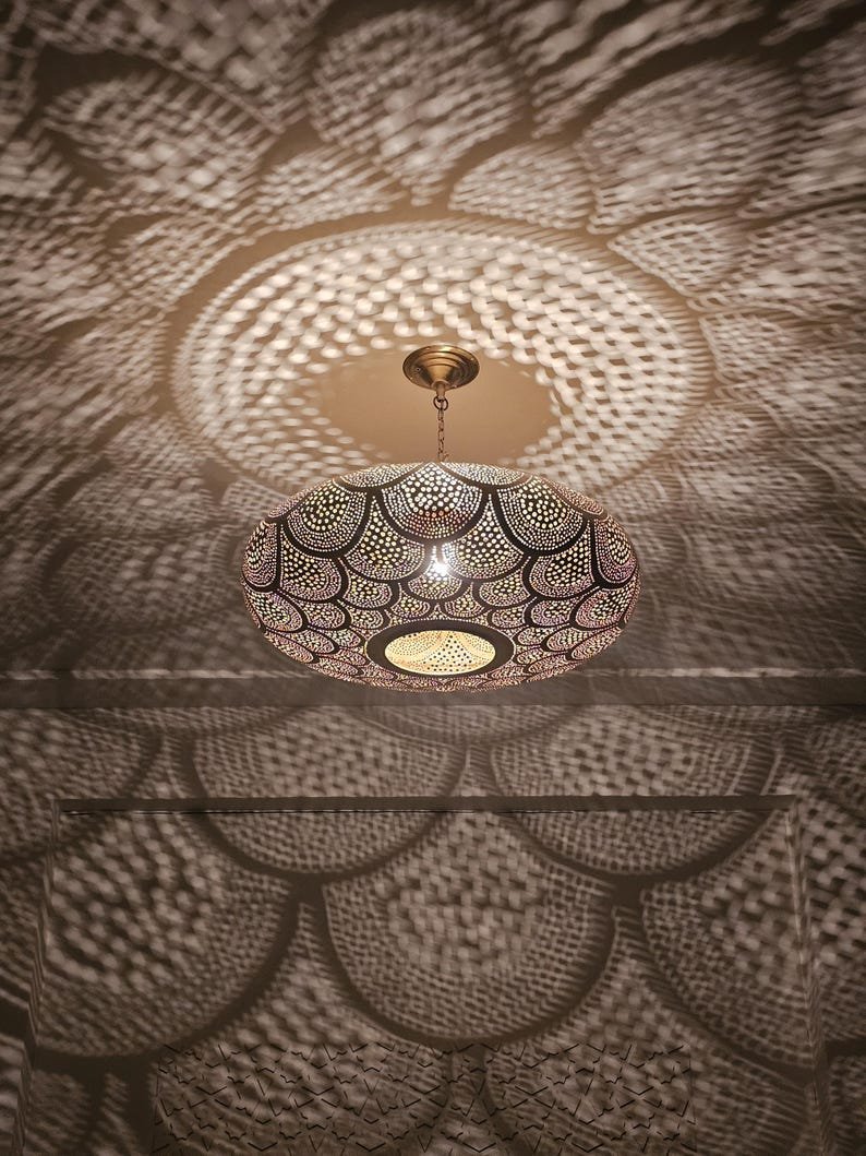 Moroccan brass pendant light