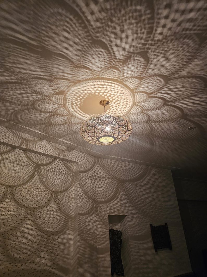 Moroccan brass pendant light