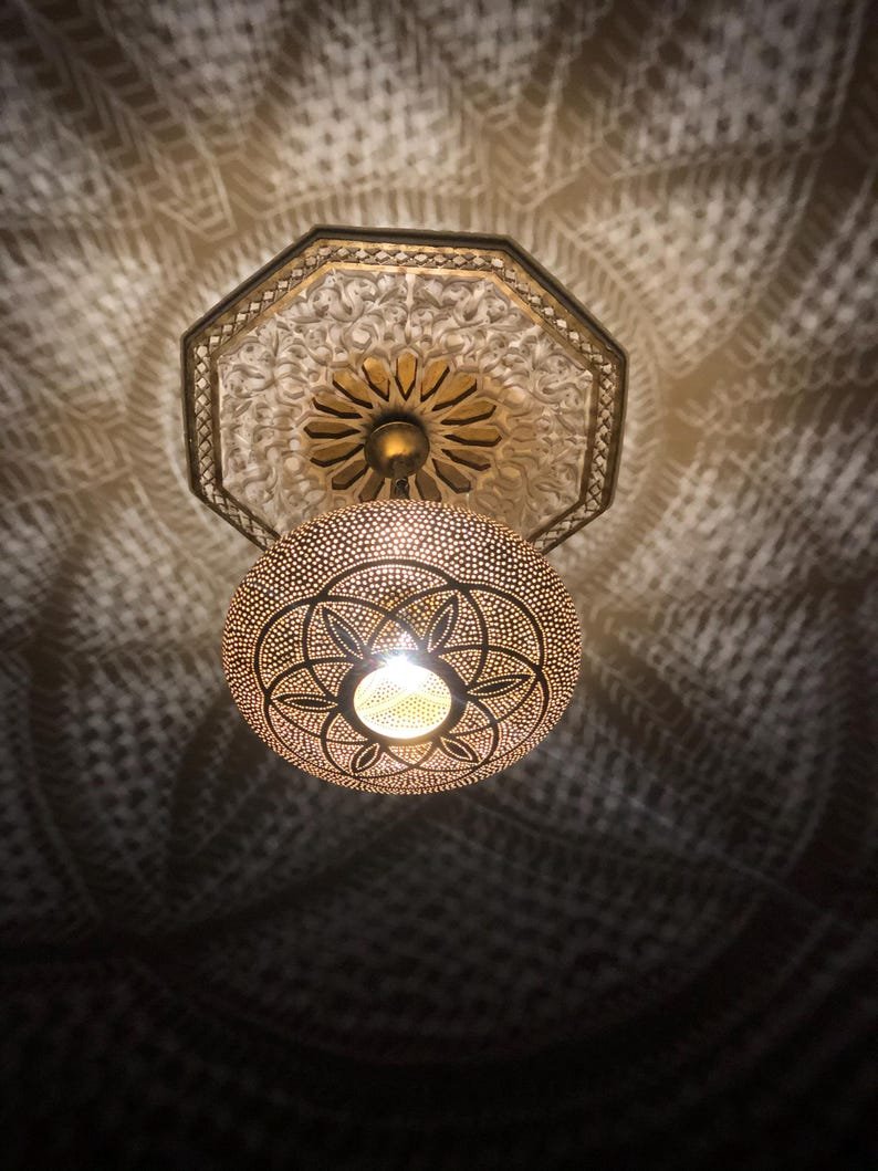 Handmade Moroccan Brass Pendant Light Fixture Rustic Farmhouse Hanging Ceiling Lamp Boho Chandelier for Kitchen, Dining Room & Entryway Handmade Moroccan Brass Pendant Light Fixture Rustic Farmhouse Hanging Ceiling Lamp Boho Chandelier for Kitchen, Dining Room & Entryway