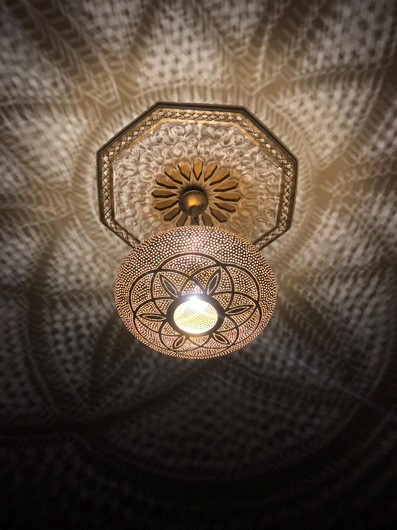 Handmade Moroccan Brass Pendant Light Fixture Rustic Farmhouse Hanging Ceiling Lamp Boho Chandelier for Kitchen, Dining Room & Entryway Handmade Moroccan Brass Pendant Light Fixture Rustic Farmhouse Hanging Ceiling Lamp Boho Chandelier for Kitchen, Dining Room & Entryway