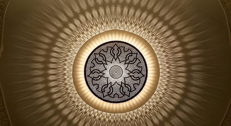 Handmade Moroccan Brass Wall Sconce: Geometric Light Decor