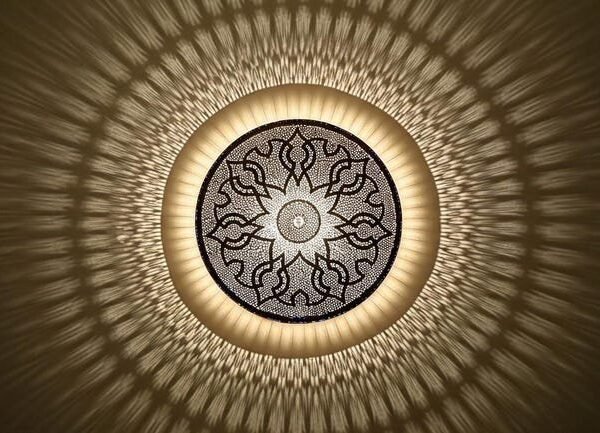 Moroccan Brass Flush Mount Ceiling Light