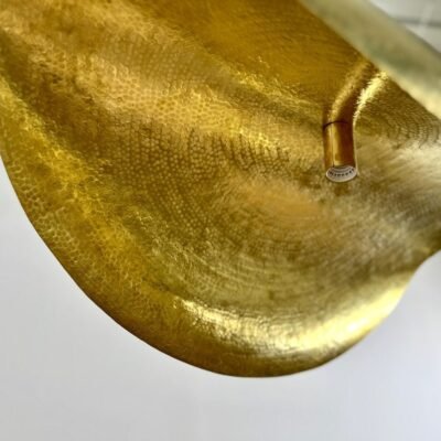 Sculptural Hammered Brass Pendant Light